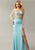 Dress On Sale Blue Sheer Beaded Mermaid with Long Sleeves Size 6