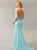 Dress On Sale Blue Sheer Beaded Mermaid with Long Sleeves Size 6