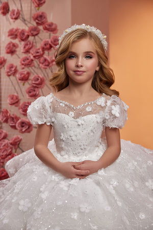 First Communion Flower Girl Short Gown PR118