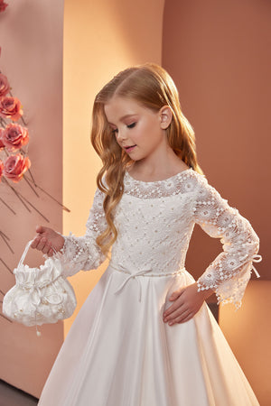 Bateau Neckline First Communion Flower Girl Gown PR120