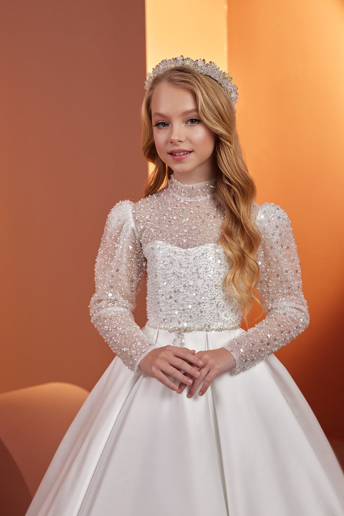 Sequin First Communion Flower Girl Gown PR123