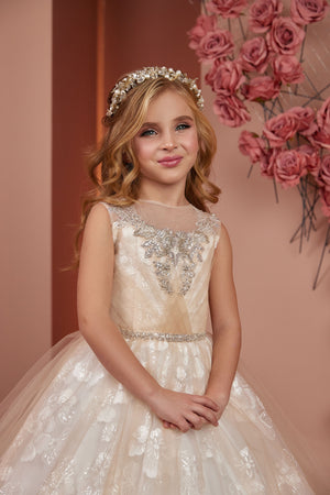 Sleeveless First Communion Flower Girl Gown PR130