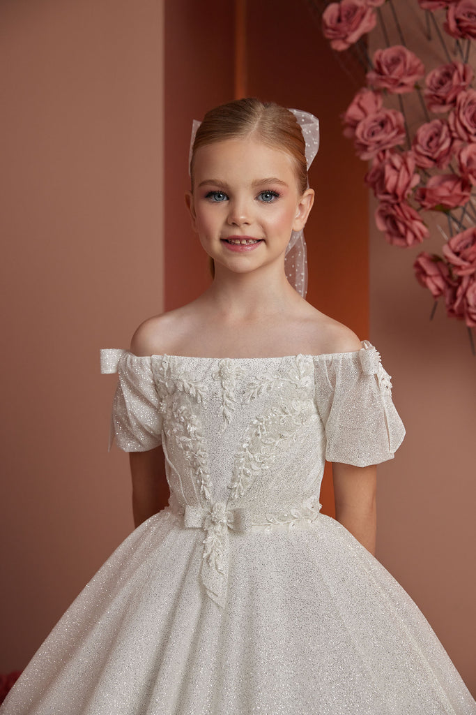 Sparkly First Communion Flower Girl Ball Gown PR131