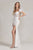 Feathers Off the Shoulder Glitter Wedding Dress by Nox Anabel S1229