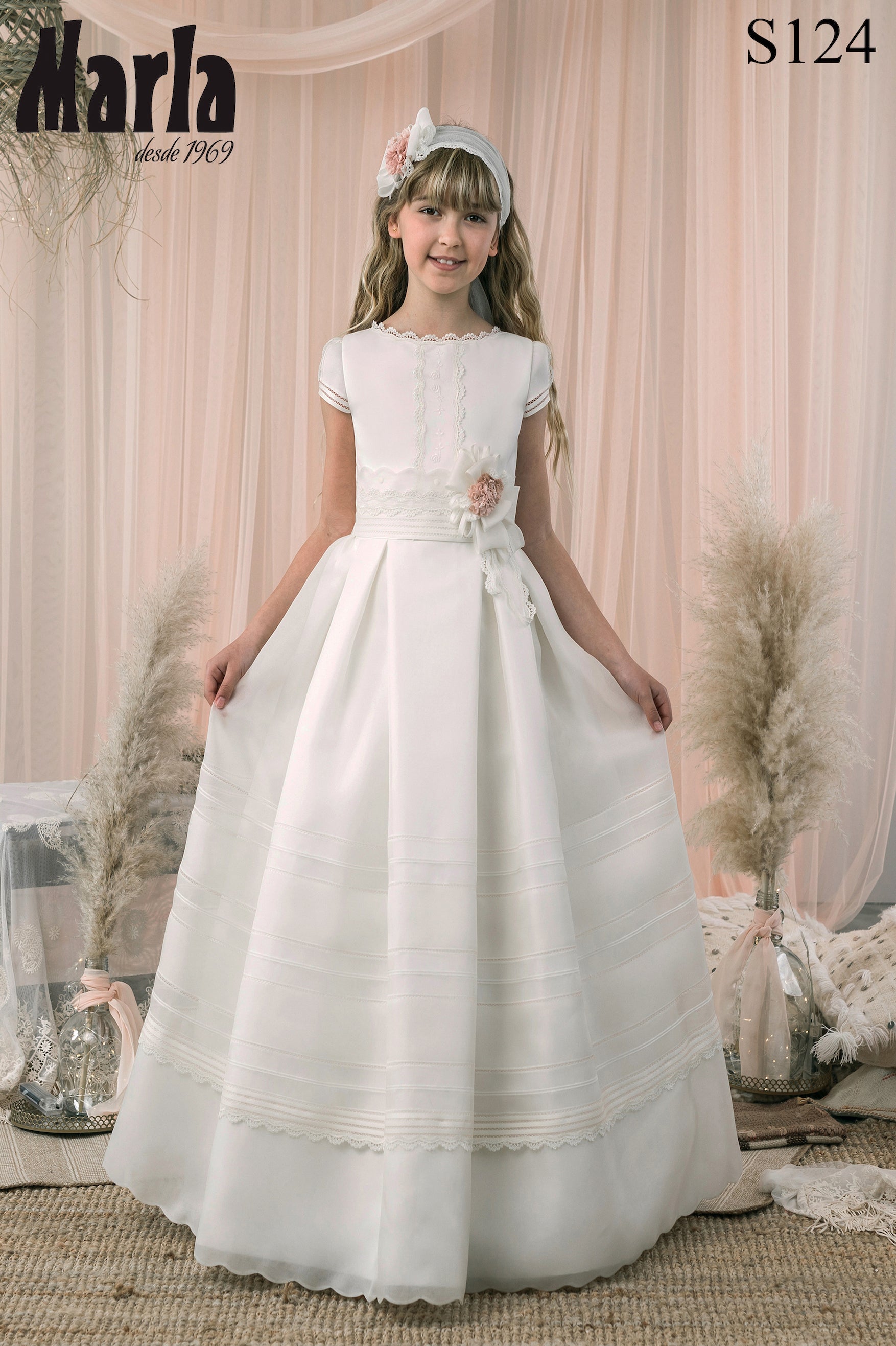 Spanish Communion Gown Marla S124 PRE-ORDER 10 / Beige Spanish Communion Gown Marla S124 PRE-ORDER 10 / Beige