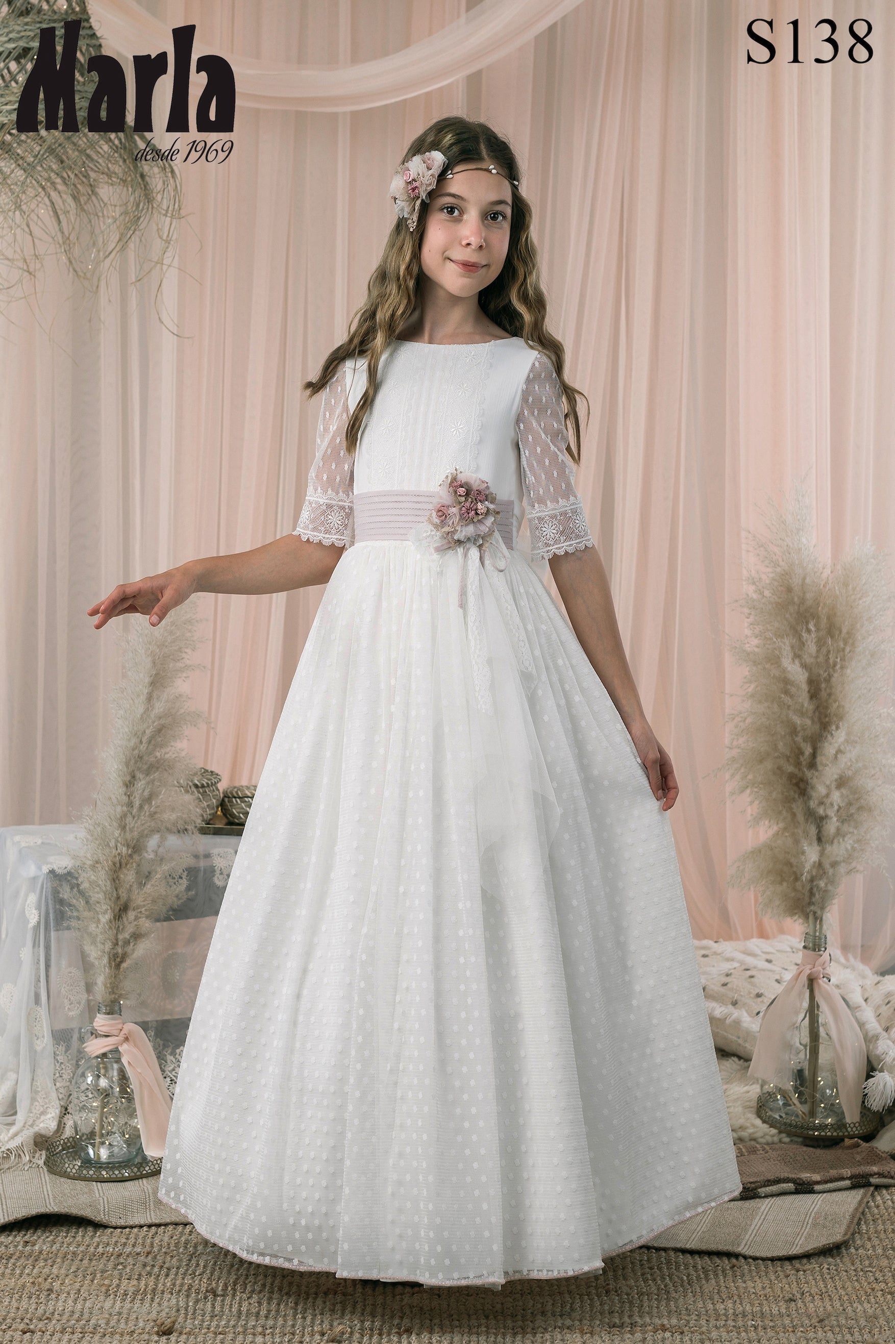 Communion Dress Dress 13 Years Girls Christmas Dress Flower Bridesmaid Princess Long Party Gown With V- Communion Dress Dress 13 Years Girls Christmas Dress Flower Bridesmaid Princess Long Party Gown With V-