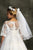 White Flower Pearl Crown Veil First Communion Flower Girl Accessories Style 040