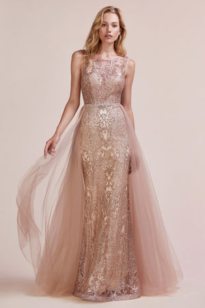 Andrea & Leo Couture A0657 Elegant Sheath Glitter Evening Gown