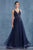 Jessica V-Neck Tulle A-line Mauve Andrea and Leo Couture A0762 Evening Gown