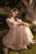 Long Sleeves Embroidered Tulle Tea Length Gown Blush  DUCHESA Andrea & Leo A0862  Blush
