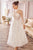 Long Sleeves Embroidered Tulle Tea Length Gown Andrea & Leo A1016