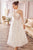 Long Sleeves Embroidered Tulle Tea Length Gown Andrea & Leo A1016
