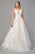 Andrea & Leo Couture A1028W White Illusion  V-neckline A-line Skirt Gardenia Ball Gown