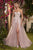 Andrea & Leo Couture A1029 Corset Strapless Floral Applique Evening Gown