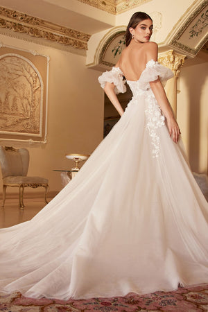 Vestido de fiesta de tul con apliques florales A1103W
