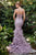 Andrea & Leo A1116 Floral Print Feather Embellishment Mermaid Gown