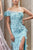 Andrea & Leo Asymmetrical Neckline Leaves Appliques Long Gown A1155