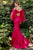 Andrea & Leo A1208 Mikado with Feather Sleeves Mermaid Gown