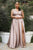 Flowy Satin V-neckline A-line French Navy Bridesmaids or Evening Gown BD105