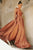 Flowy Satin V-neckline A-line Mauve Bridesmaids or Evening Gown BD105