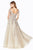 Off-the-Shoulders Corset Champagne  A-line Evening Gown Cinderella Divine C20