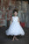 Sumptuous Jacquard Flower Girl, Communion Ball Gown with Tulle Skirt.