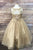 Sleeveless Glittery Sweetheart Champagne Flower Girl Christmas Dress C334