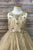 Sleeveless Glittery Sweetheart Champagne Flower Girl Christmas Dress C334