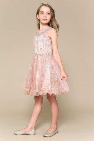 Short Dress Sleeveless Glittery Sweetheart  Flower Girl Special Occasions Dress C335