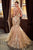 Feather Embellishment Long Prom Gown C57
