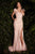 Feathers V-Neckline Prom Dress Beaded Embellished CB076