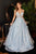 Plunging Neckline Floral Ball Gown CB105