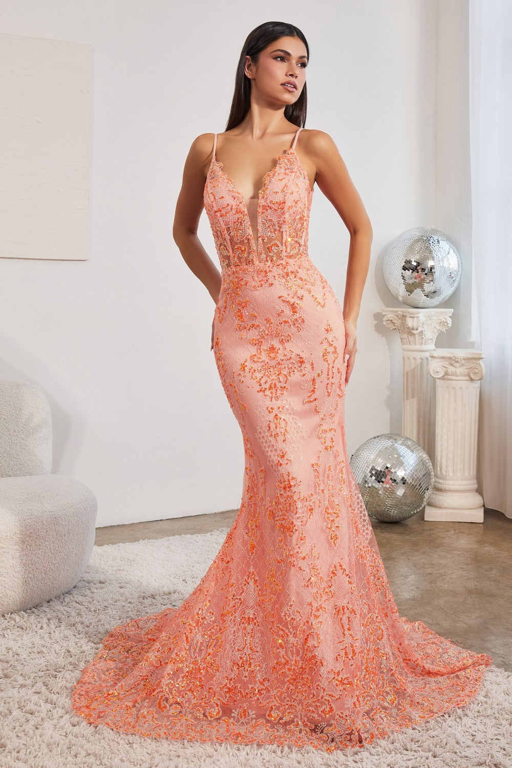 Sleeveless Floral Printed Embellishment Prom Gown CC2189 Sparkly Gowns Sleeveless Floral Printed Embellishment Prom Gown CC2189 Sparkly Gowns