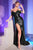 Fitted Soft Satin Beaded Embellishment Prom Gown CC2197
