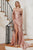 Fitted Soft Satin Beaded Embellishment Prom Gown CC2197