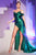 Fitted Soft Satin Beaded Embellishment Prom Gown CC2197
