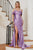 Fitted Soft Satin Beaded Embellishment Prom Gown CC2197