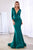 Fitted Jersey Long Sleeves Open Back Dusty-Rose Evening Gown CD0168