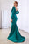 Fitted Jersey Long Sleeves Open Back Dusty-Rose Evening Gown CD0168