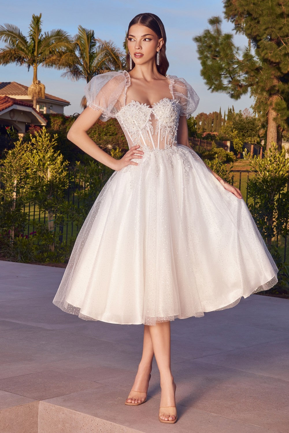 Corset Floral Embellished Sweetheart Neckline Wedding Dress CD0187W 3X / Off-White Corset Floral Embellished Sweetheart Neckline Wedding Dress CD0187W 3X / Off-White