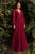 Long  Sleeves V- Neckline Chiffon Evening Dress CD0192