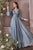 Long  Sleeves V- Neckline Chiffon Evening Dress CD0192