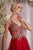 Plunging Neckline Embroidered Embellishment Layered Tulle Gown CD0195