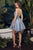 Layered Beaded Embellishment Tulle A-Line Short Gown CD0212