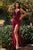 Gathered Straps Velvet Long Gown CD236