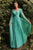 Pleated Long Bell Sleeves Gown CD242