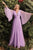 Pleated Long Bell Sleeves Gown CD242