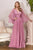 Pleated Long Bell Sleeves Gown CD242