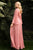 Pleated Long Bell Sleeves Gown CD242