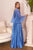 Pleated Long Bell Sleeves Gown CD242